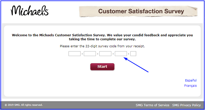 Michaels customer survey form