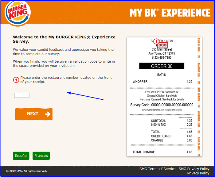 MyBKExperience Survey form