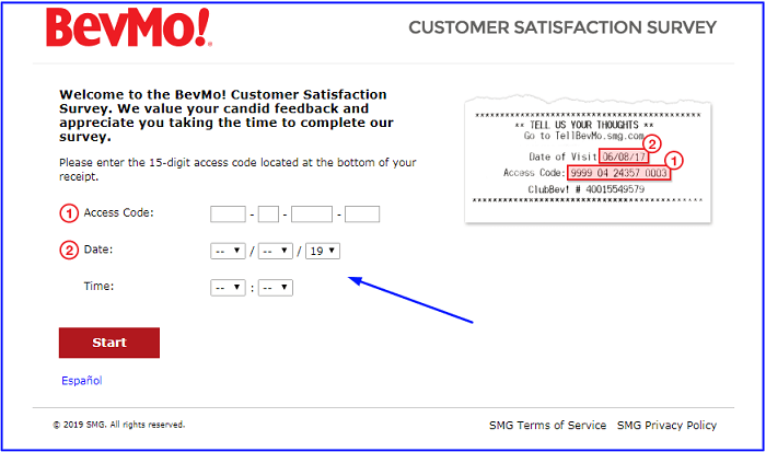 BevMo! Customer Experience Survey form