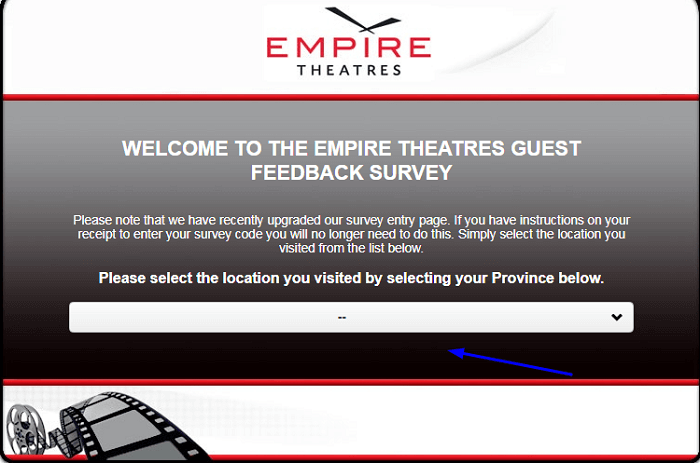 Empire Theatres Guest Feedback Survey form