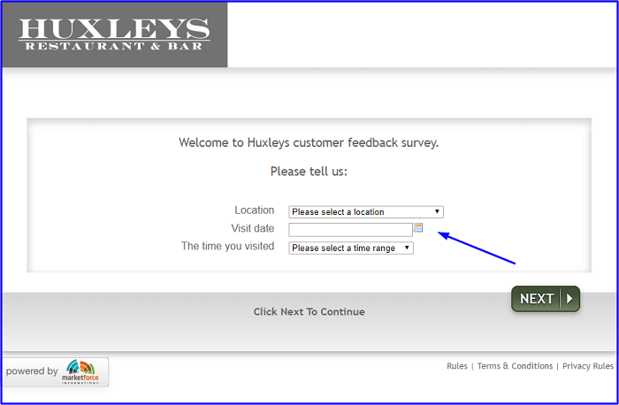 Huxleys Customer Survey form