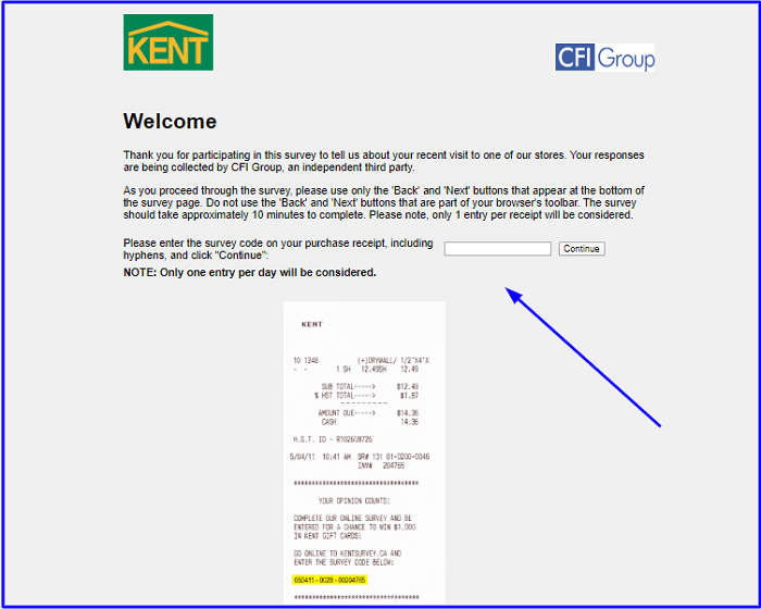 Kent Building Supplies Customer Survey form